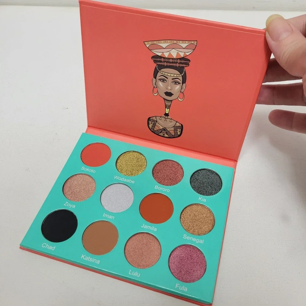 NEW Juvias Place The Saharan Eye Shadow Palette Full Size 12 Colors Orange Beige